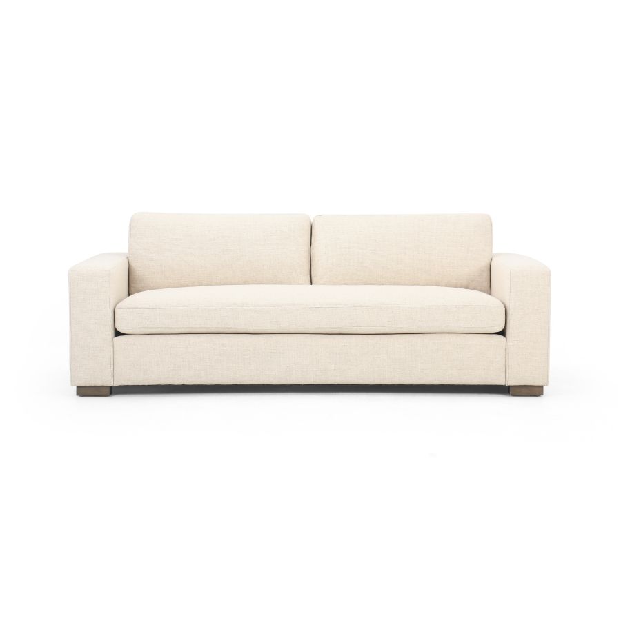 Modern Block Sofa, beige upholstery, available in performance grade material