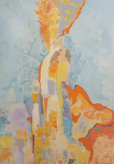 The Empress Original Art by Orbedonna, vibrant acrylic on canvas with bold colors and dynamic shapes.