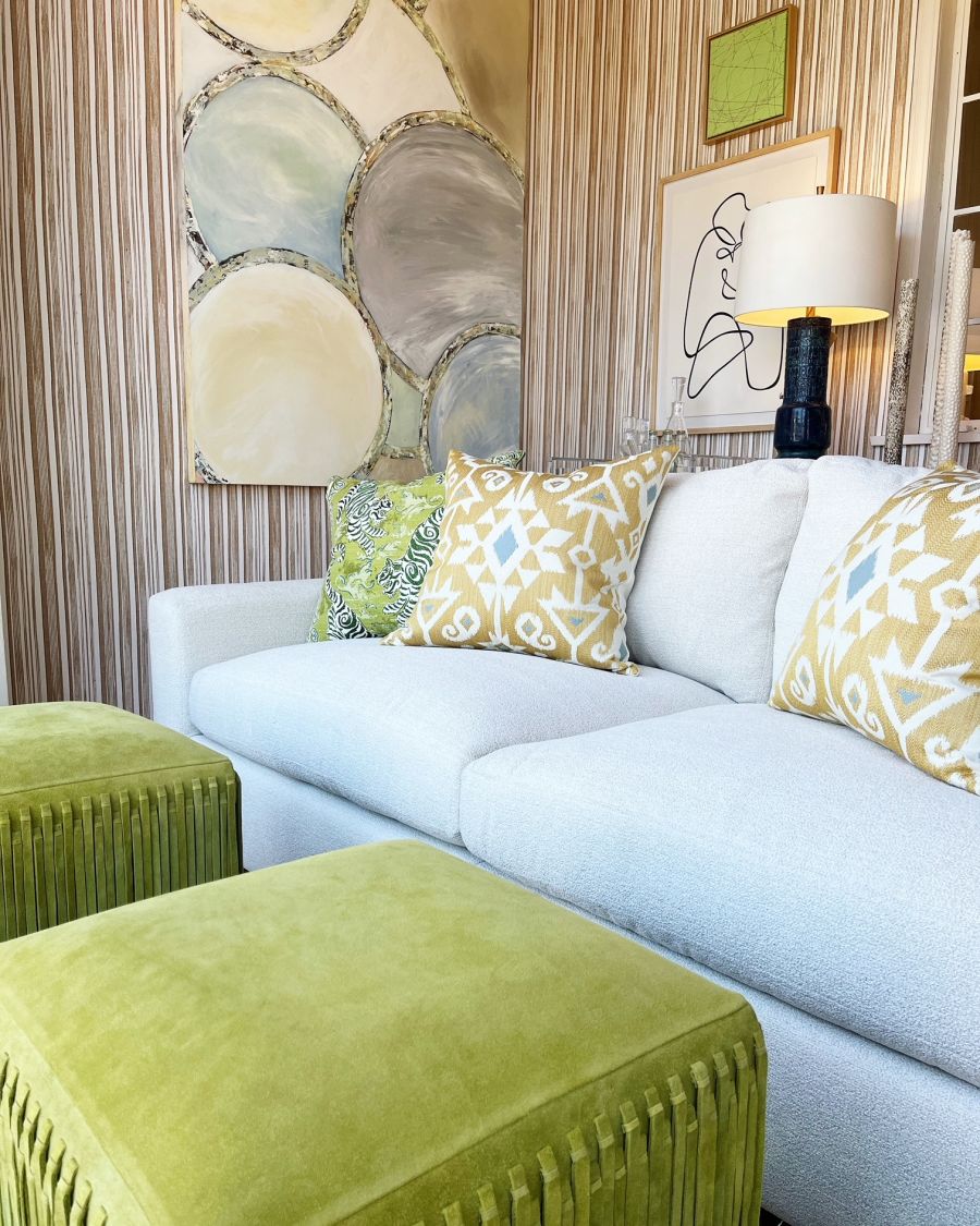 Luxurious Brentwood sofa in ivory Crypton, showcasing a stylish tuxedo frame and plush cushions for comfort.