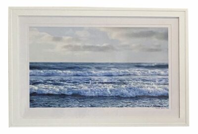 Lush ocean waves in an evening shore break reproduction photograph by Robert Baker, limited edition signed and numbered.