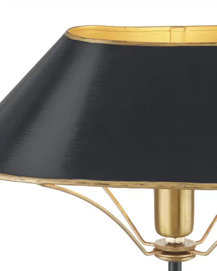 Oval and Brass Table Lamp with Gold Painted Trim - Image 11