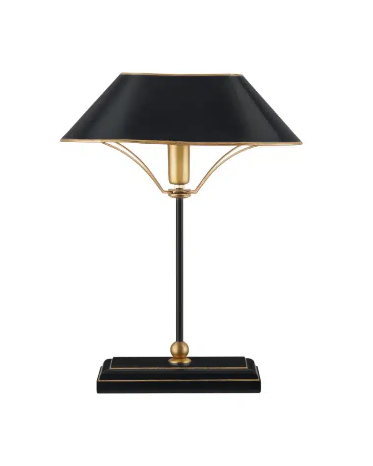 Oval and Brass Table Lamp with Gold Painted Trim - Image 10