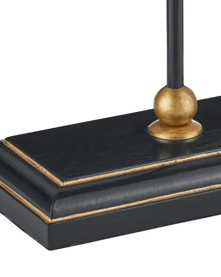 Oval and Brass Table Lamp with Gold Painted Trim - Image 12