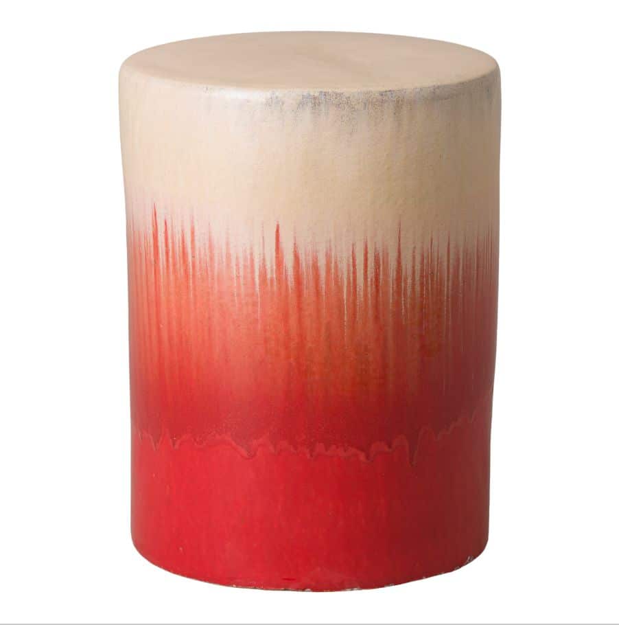 Red Cascade Glaze Garden Stool.