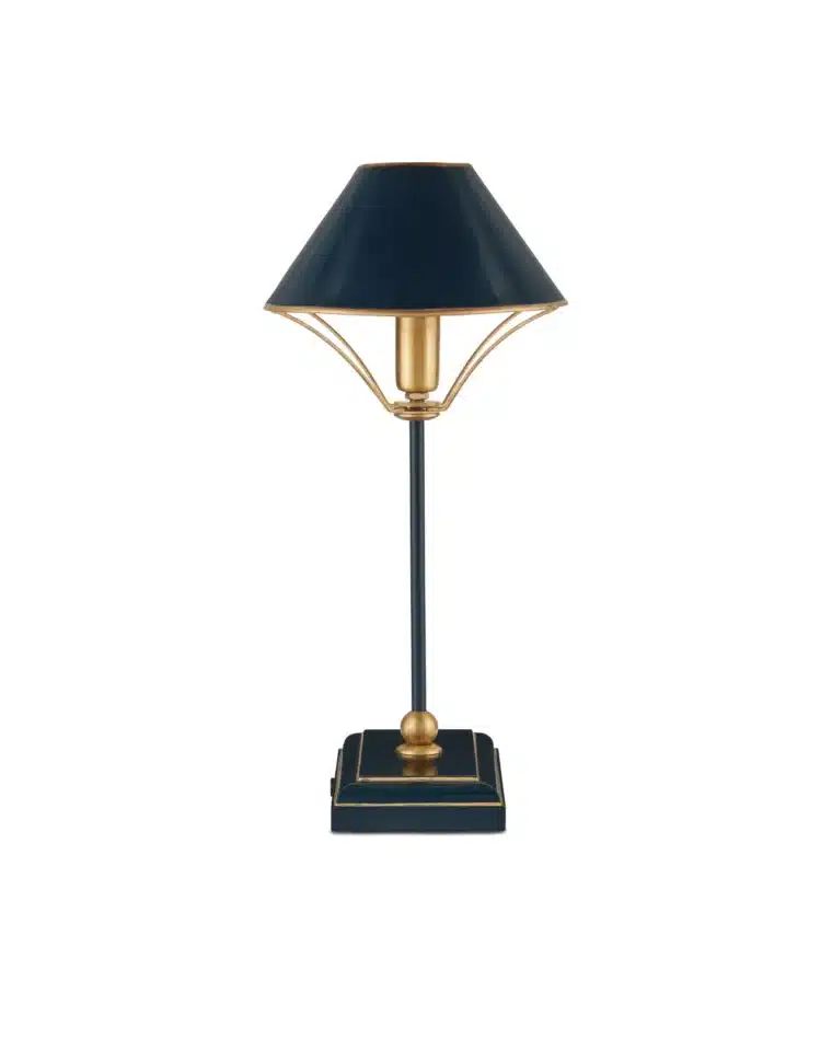 Oval and Brass Table Lamp with Gold Painted Trim - Image 13