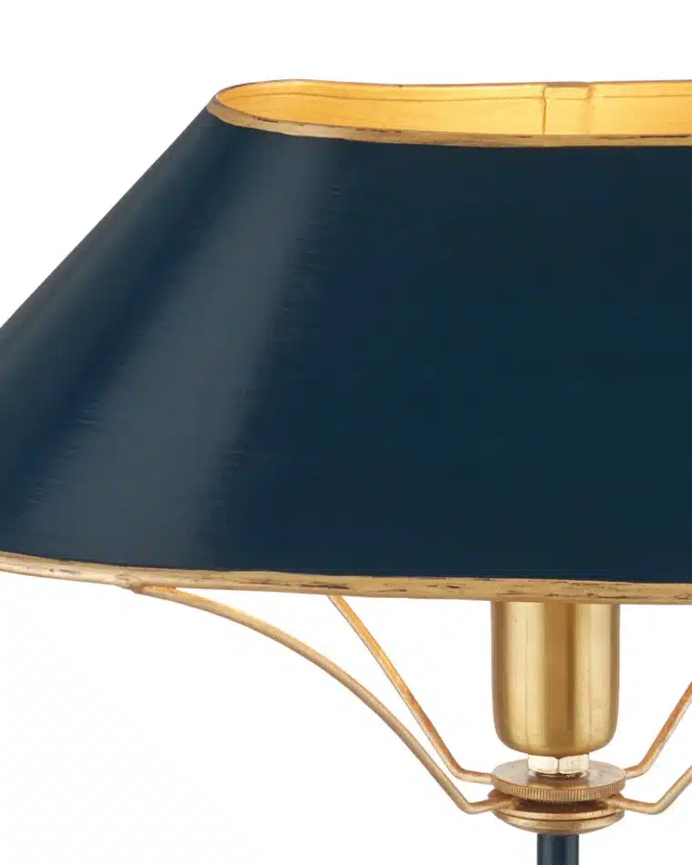 Oval and Brass Table Lamp with Gold Painted Trim - Image 15