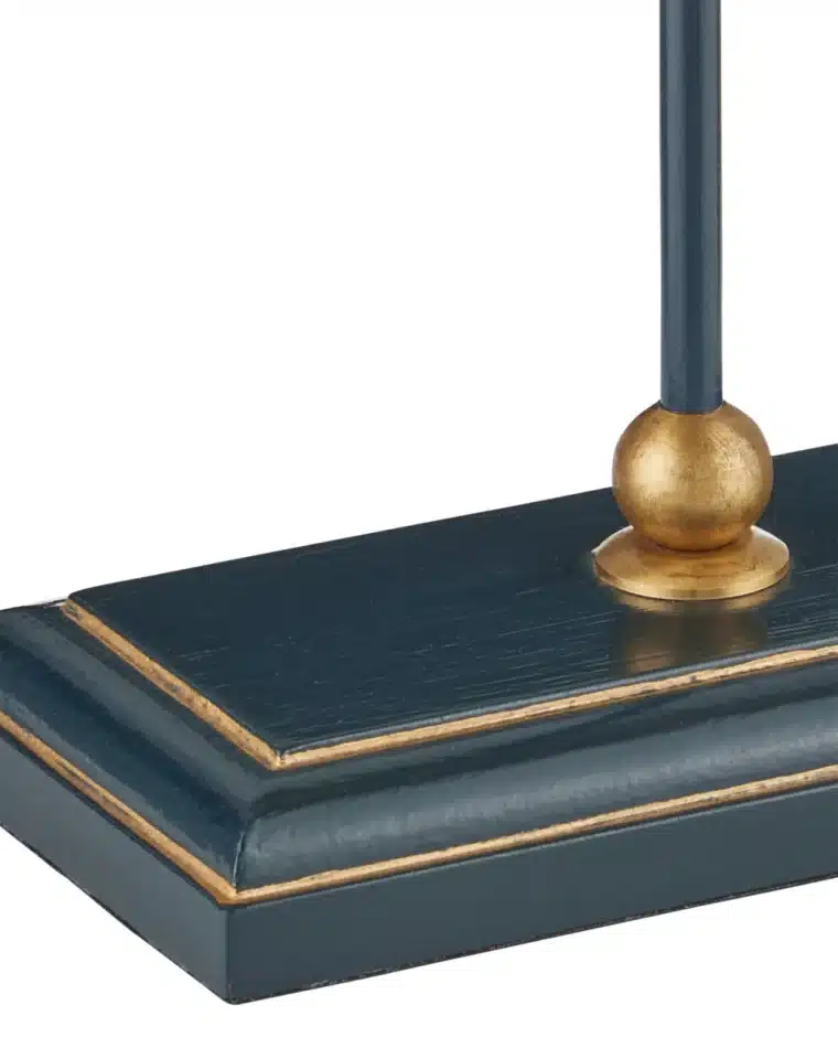Oval and Brass Table Lamp with Gold Painted Trim - Image 16