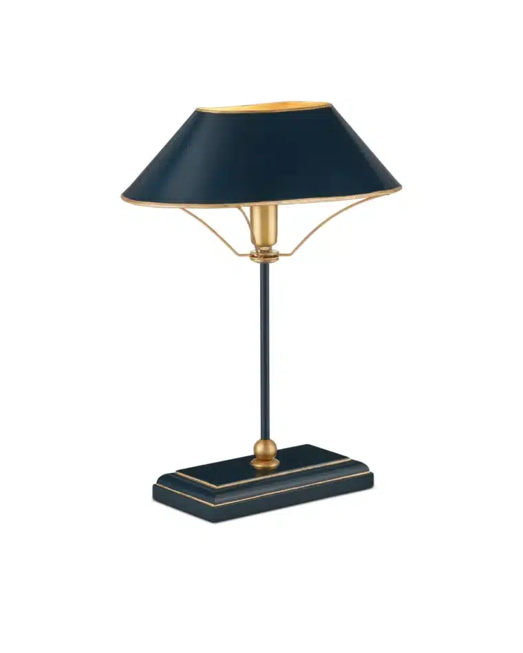 Oval and Brass Table Lamp with Gold Painted Trim - Image 17