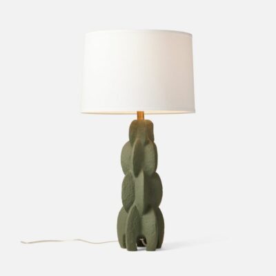 Textured Resin Lamp in Desert Sage Green