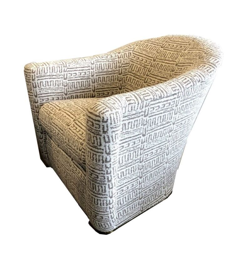 Arlette French Moderne Swivel Chair in Chenille Pattern