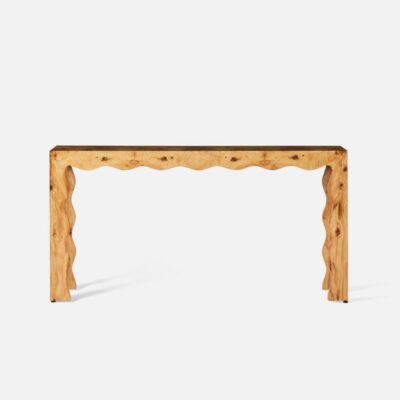 Contemporary Olive Ash Wave Consoles