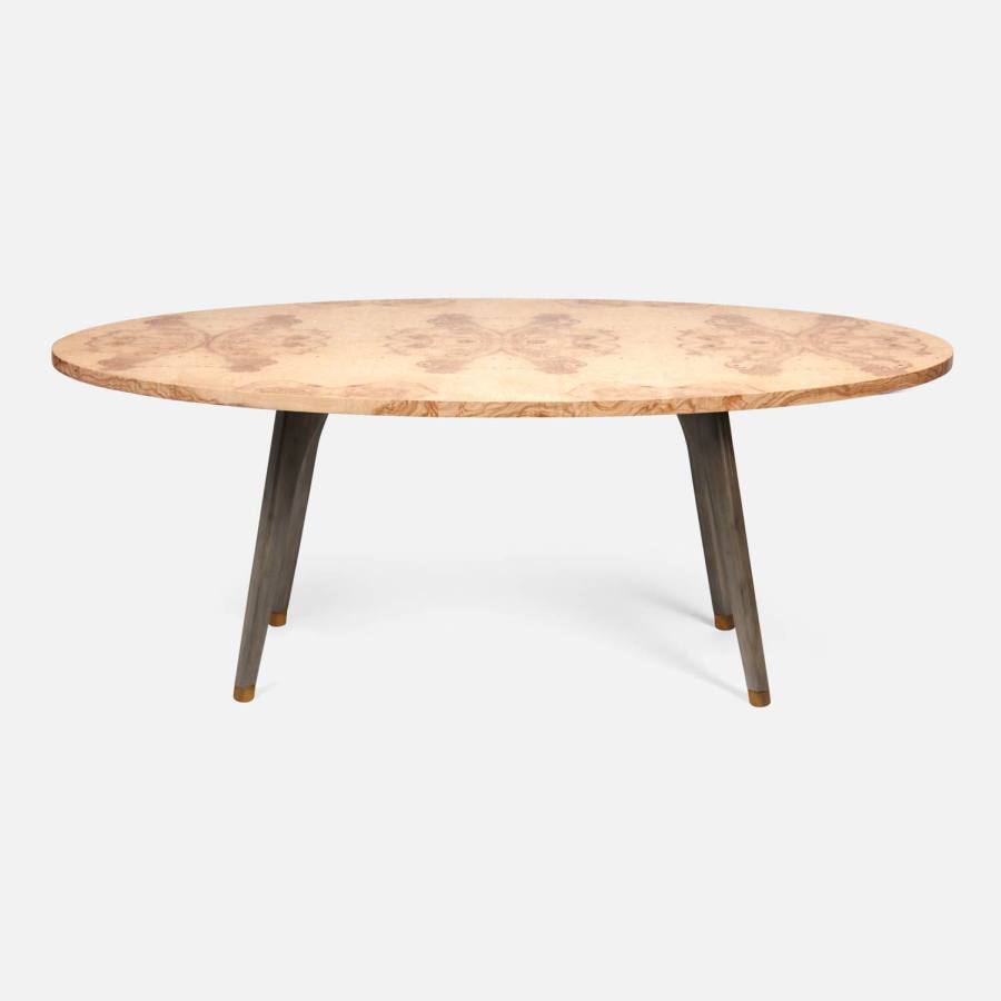 84" Oval Dining Table with Olive Ash Top