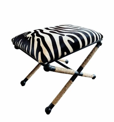Backman Faux Zebra X Rope Stool