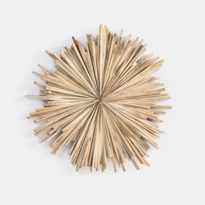 Indoor Outdoor Pieced Teak Sunburst Wall Art