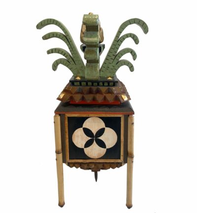 Hand Made Bamboo Box with Frond Top