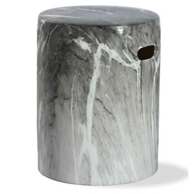 Black and White Marble Swirl Ceramic Stool