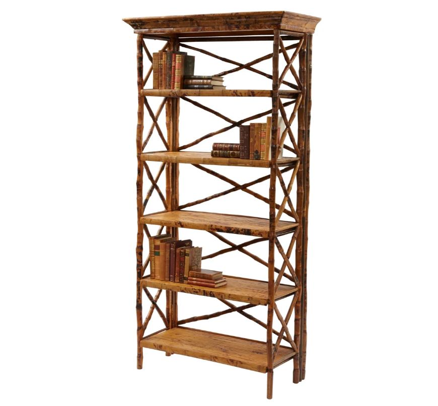 Tortoise Bamboo Five Shelf Bookcase