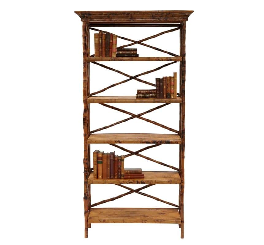 Tortoise Bamboo Five Shelf Bookcase