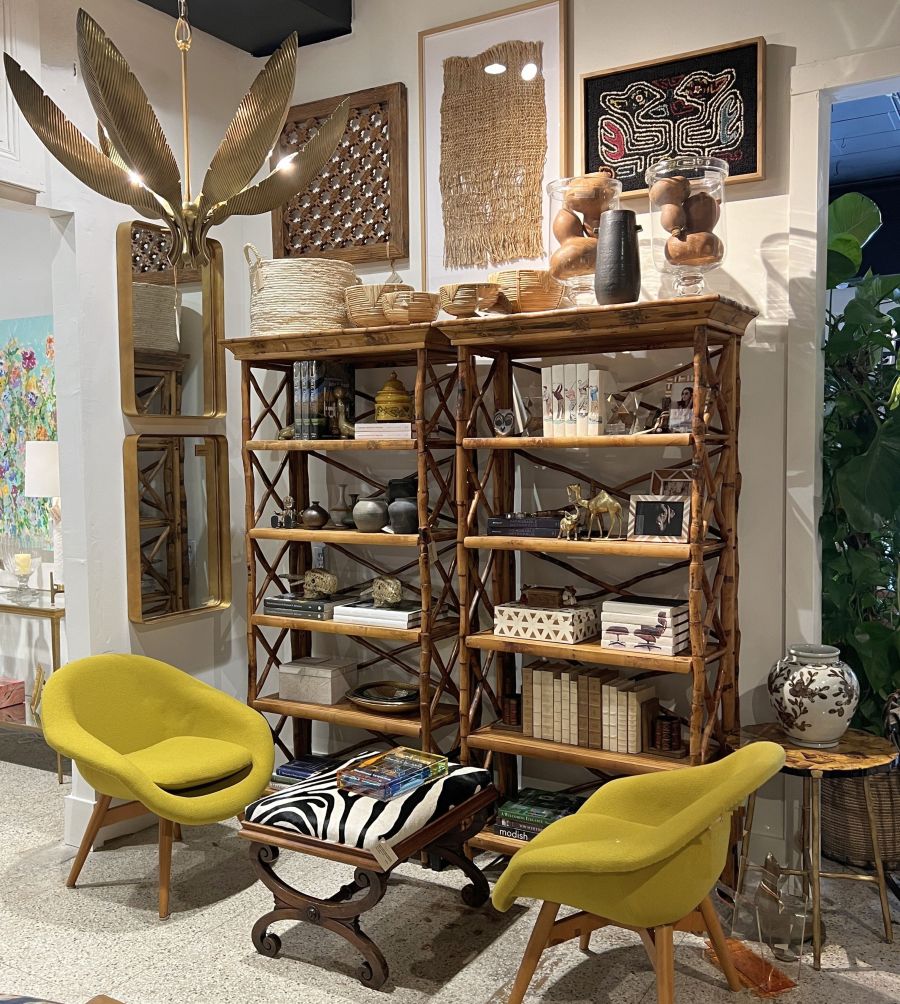 Tortoise Bamboo Five Shelf Bookcase