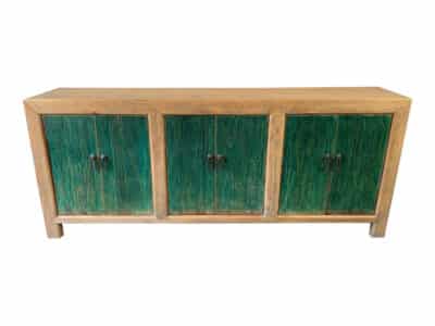 Reclaimed Elm Chinese Buffet with Green Doors