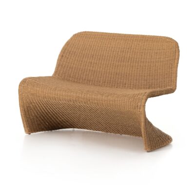 Outdoor S Curve Wicker Dining Bench