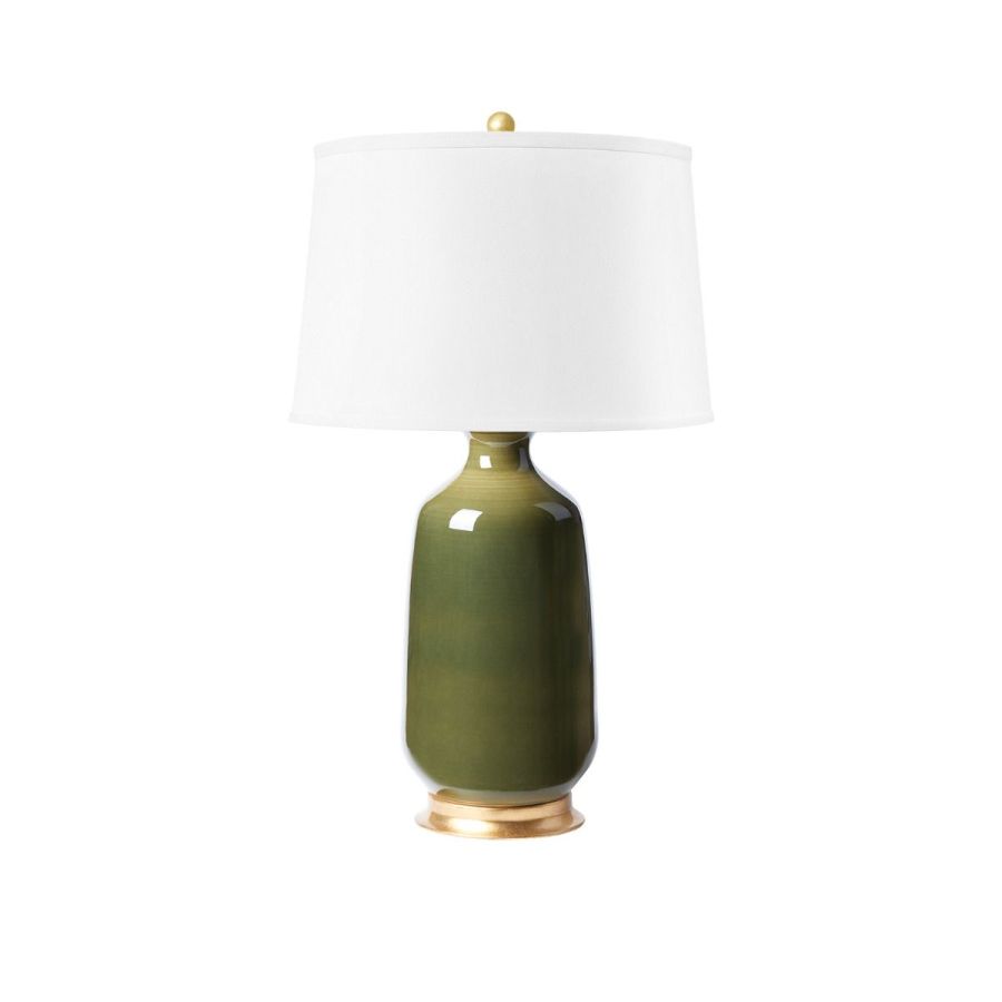 Traditional Curved Glazed Porcelain Lamp
