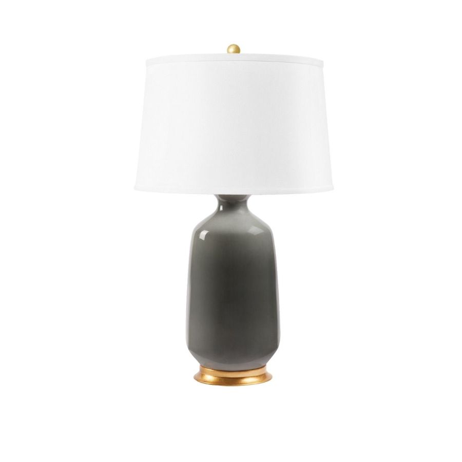Traditional Curved Glazed Porcelain Lamp
