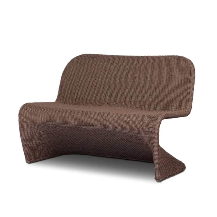Outdoor S Curve Wicker Dining Bench - Image 16