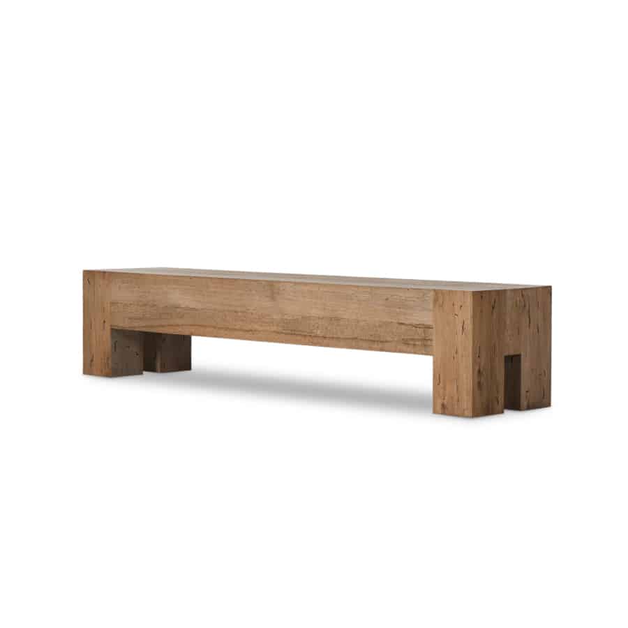 Thick Cut Rustic Oak Veneer Bench