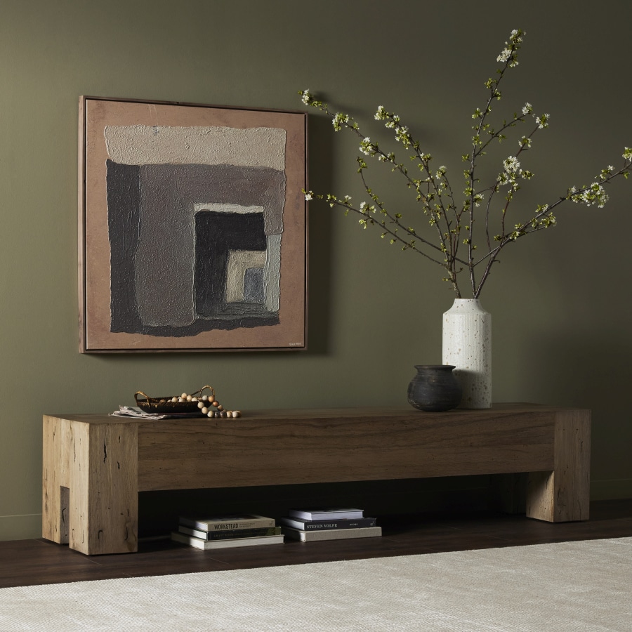 Thick Cut Rustic Oak Veneer Bench