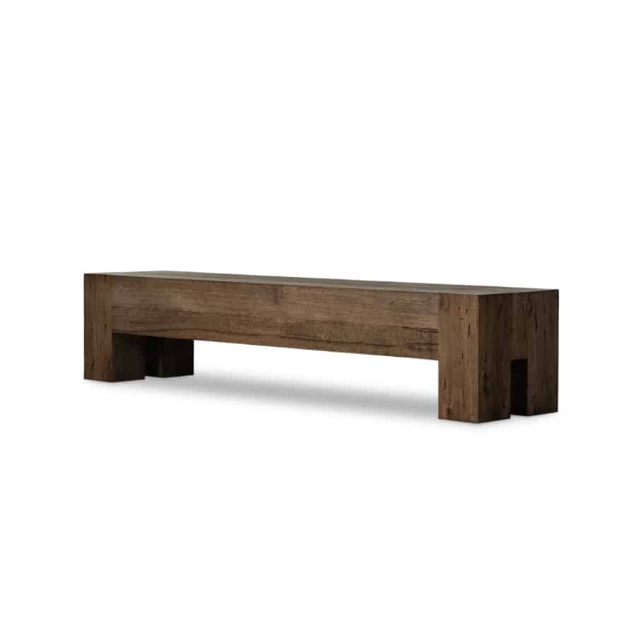 Thick Cut Rustic Oak Veneer Bench