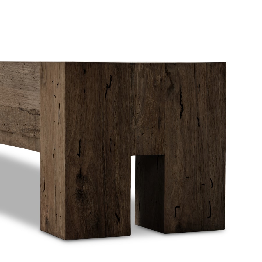 Thick Cut Rustic Oak Veneer Bench