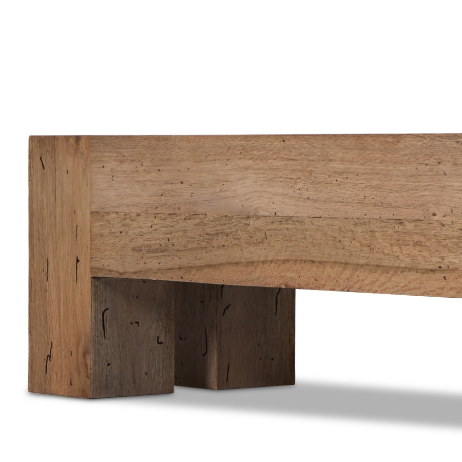 Thick Cut Rustic Oak Veneer Bench