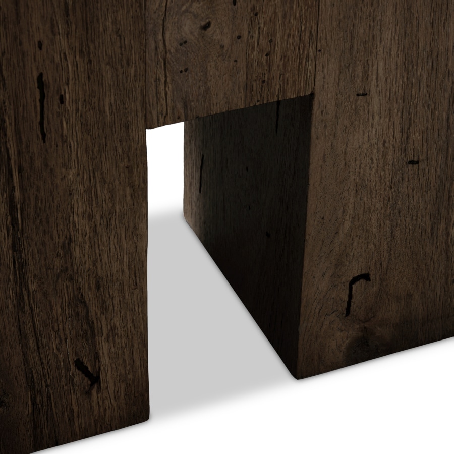 Thick Cut Rustic Oak Veneer Bench