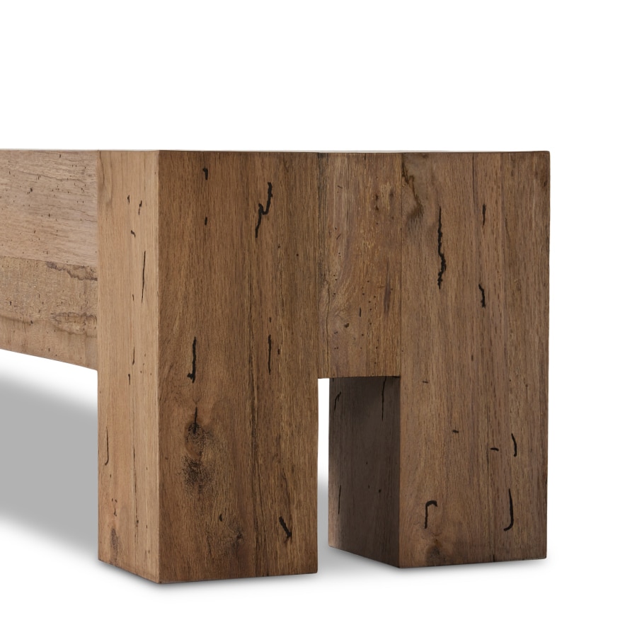 Thick Cut Rustic Oak Veneer Bench