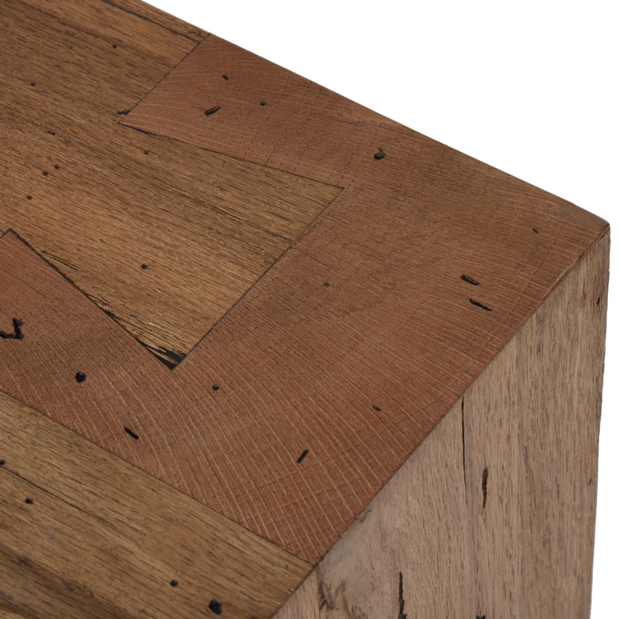 Thick Cut Rustic Oak Veneer Bench