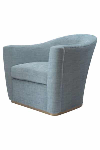 Arlette French Moderne Swivel Chair in Island Blue