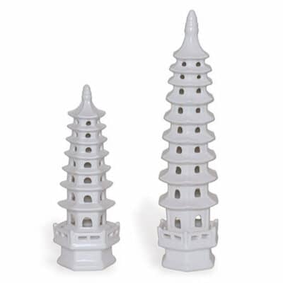 Set of 2 Porcelain Pagodas
