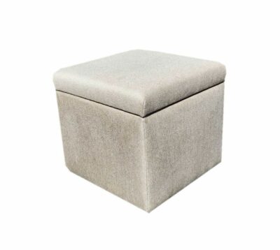 Taupe Dot Fabric Storage Ottoman