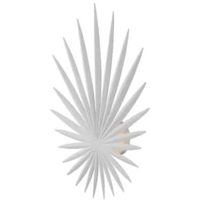 Gesso White Palm Leaf Sconce