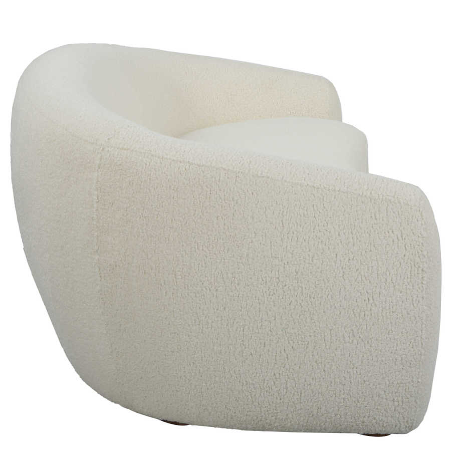 Deco Style Off White Faux Shearling Sofa