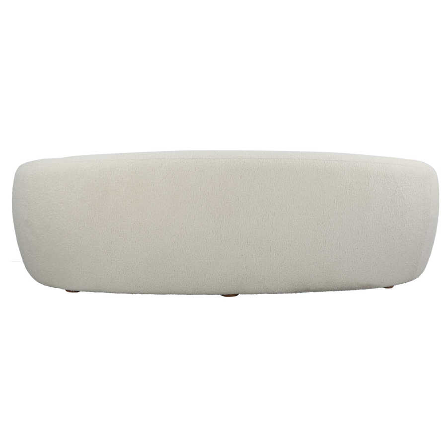 Deco Style Off White Faux Shearling Sofa
