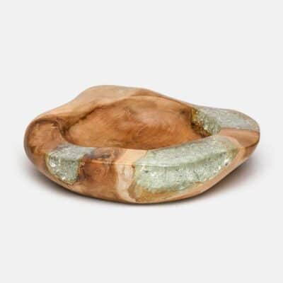 Kyla Glass and Teak Resin Bowl