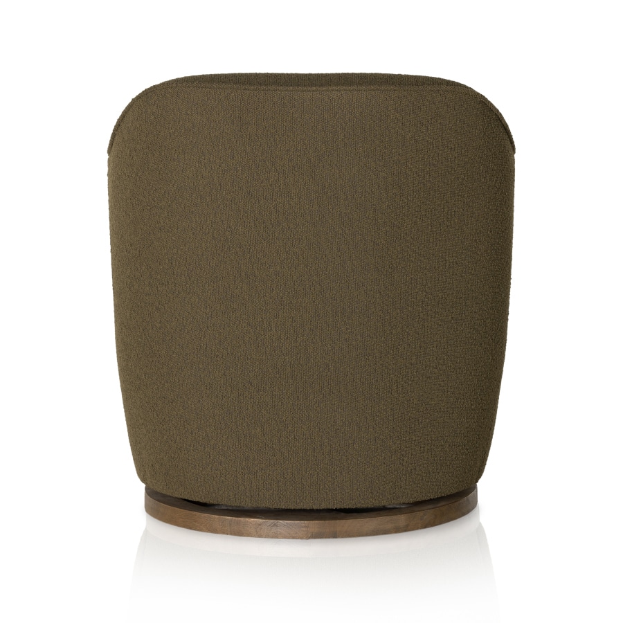 Olive Green Boucle Petite Swivel Chair