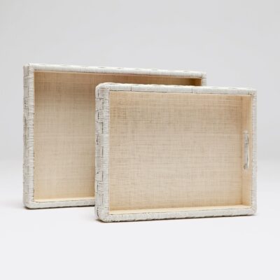 White Rope and Raffia Trays
