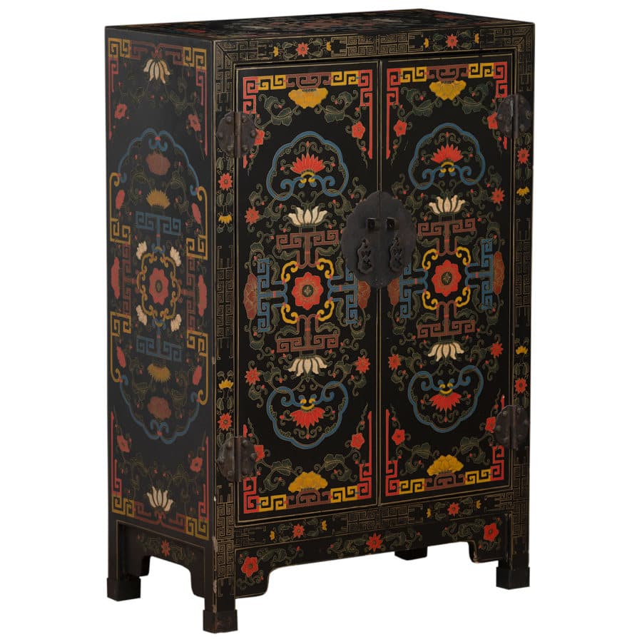 Vintage Korean Hand Painted Cabinet - Mecox Gardens