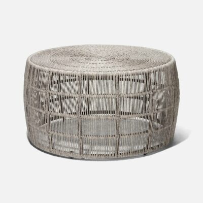 Round Outdoor Gray Faux Wicker Coffee Tables