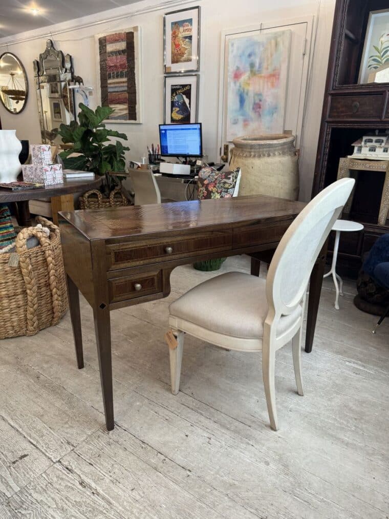 Louis XVI Style Italian Walnut Desk - Image 9