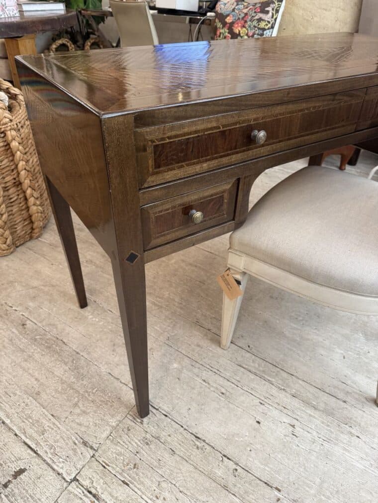 Louis XVI Style Italian Walnut Desk - Image 8