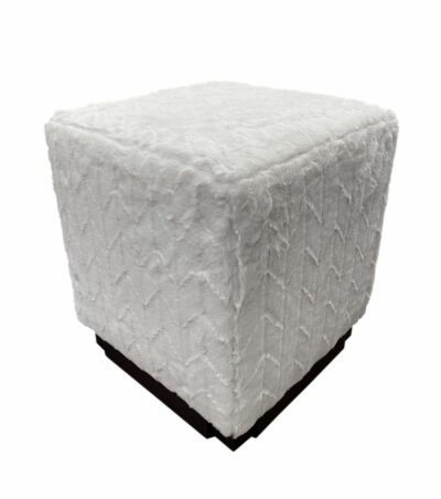 Blair Faux Rabbit Fur Ottoman